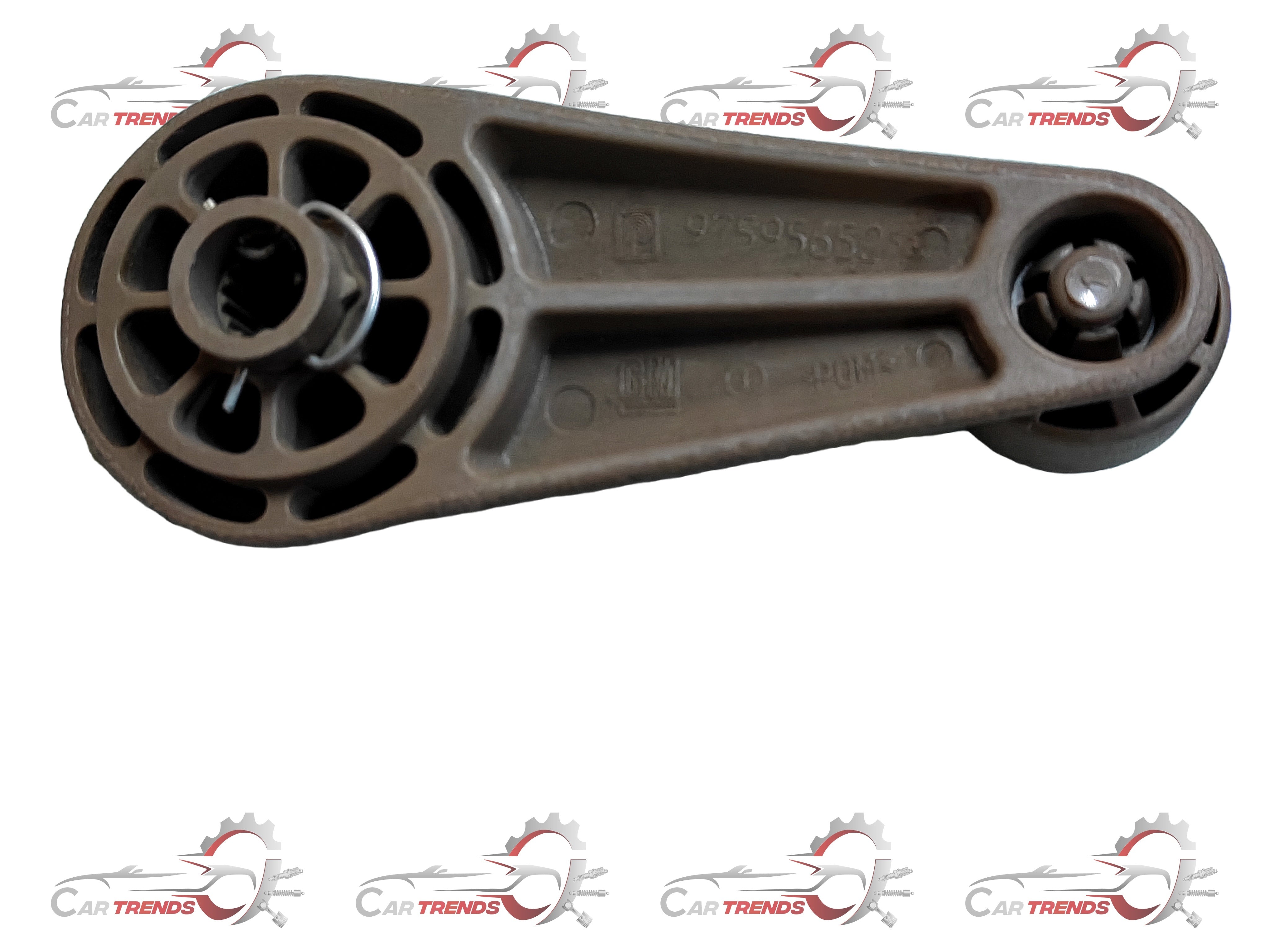 CarTrends handle regulator spare part for Tavera T97595652, showing the metal handle and mechanical components.