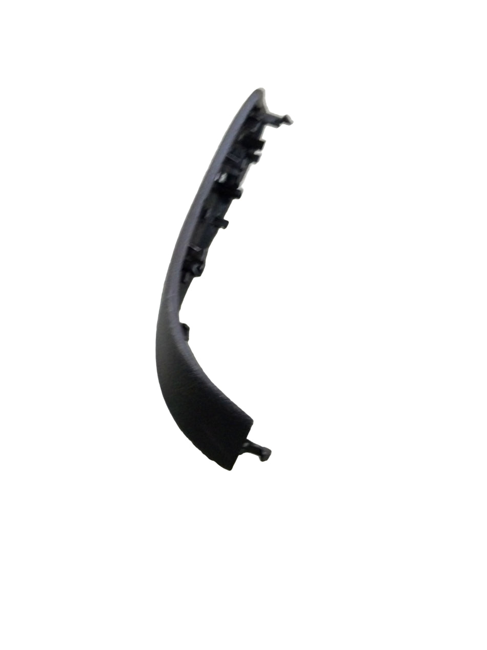 Mahindra Scorpio front left outer door grab handle in black, showing close-up of textured grip and mounting details.