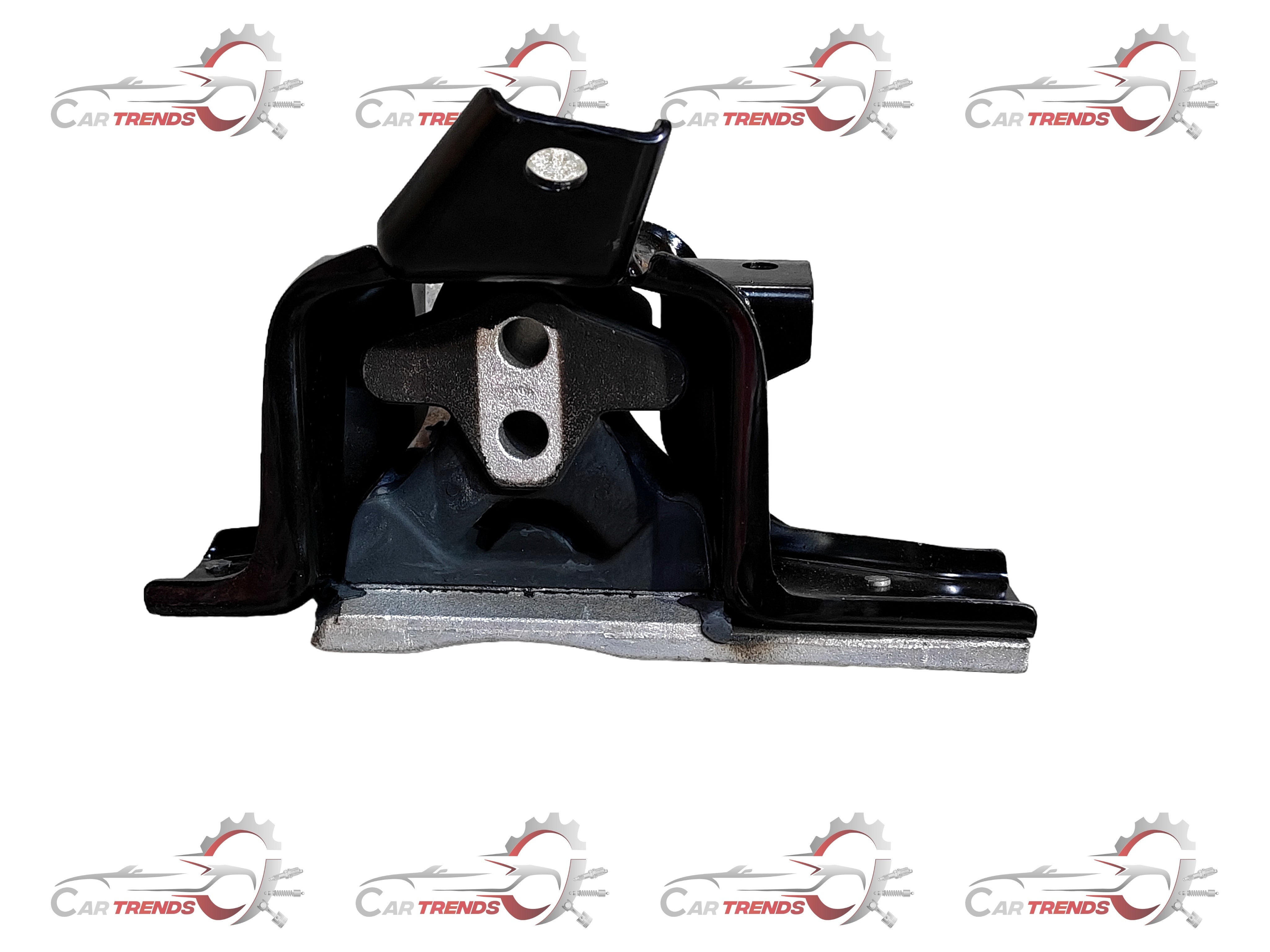 Hyundai Grand i10 transmission mounting with metal bracket and rubber insulator, shown in a close-up view.