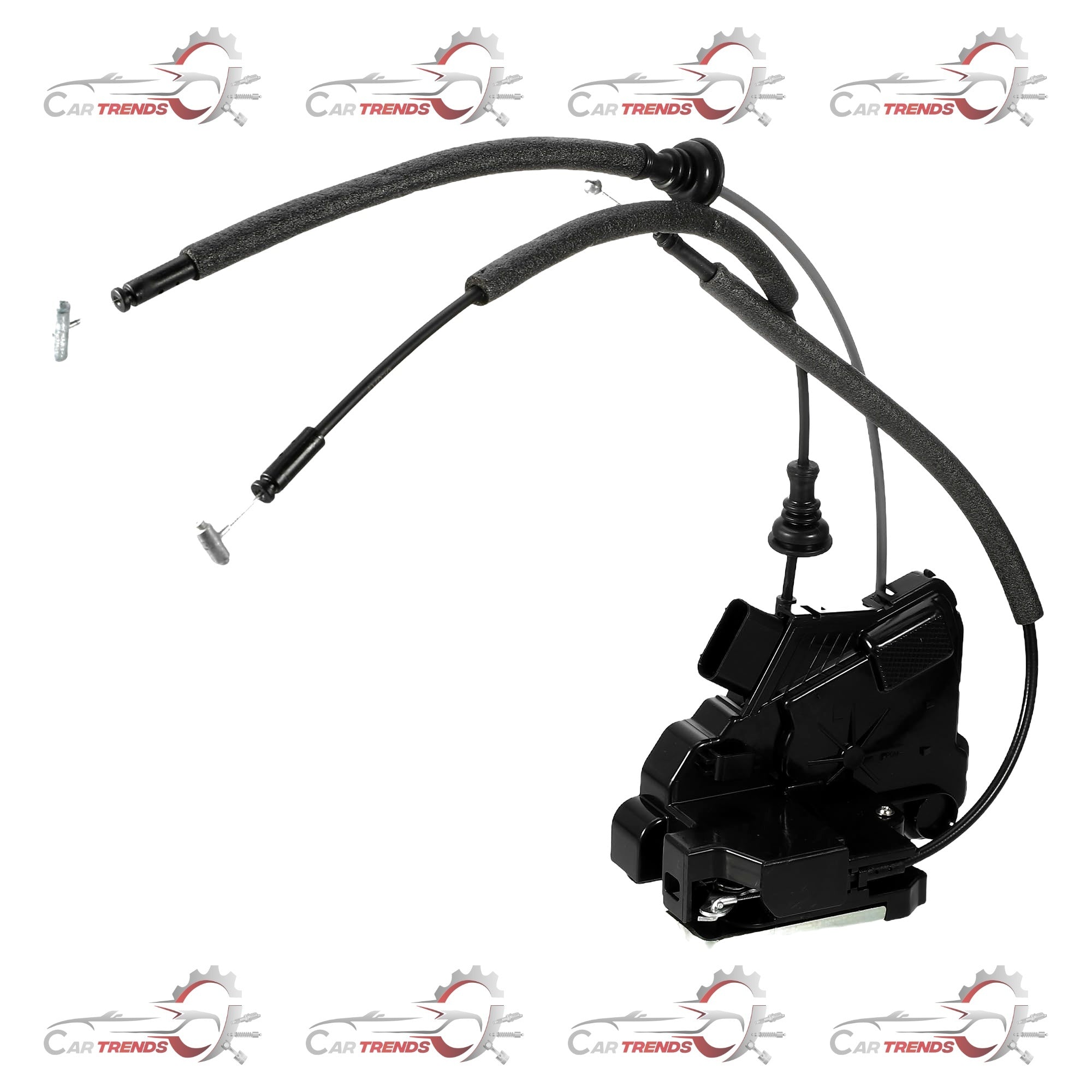 Hyundai Creata Alcazar left rear door latch, automotive part with metal latch mechanism and mounting components.