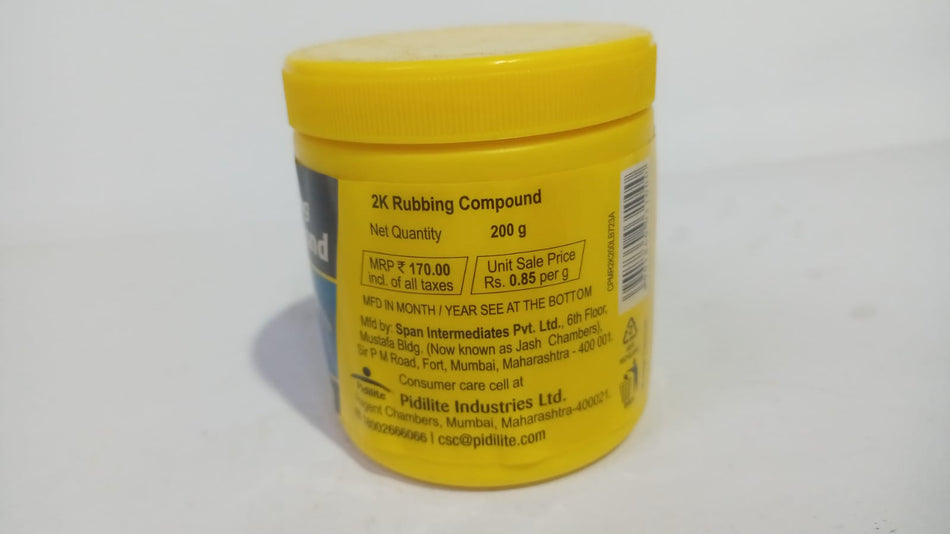 PIDILITE MOTOMAX 2K RUBBING COMPOUND 200 GM  FMN801920100000 FMN801920100000 - Back view