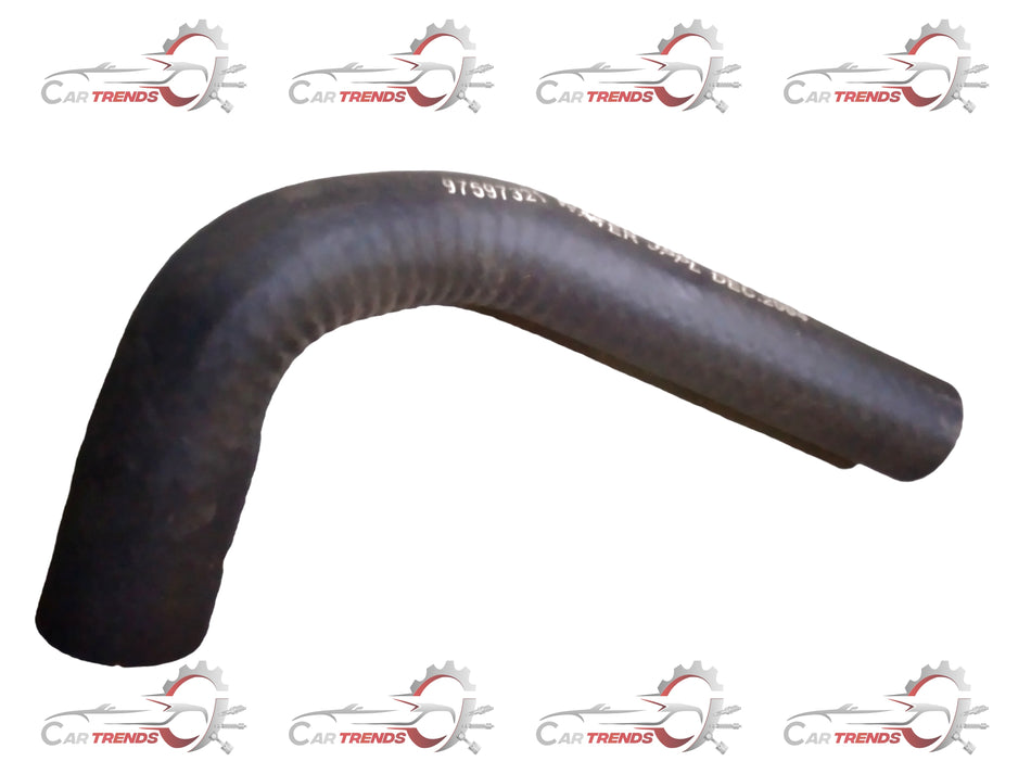 General Motors hose heater pipe for oil cooler on Tavera T97597321, showing the black rubber hose and metal fittings.