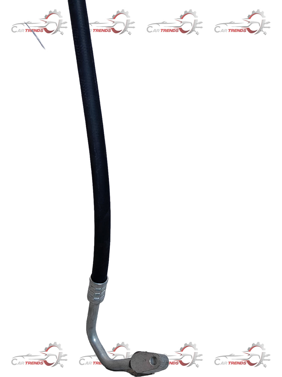 General Motors hose assembly for AC compressor, showing flexible rubber hose with metal fittings and connectors.
