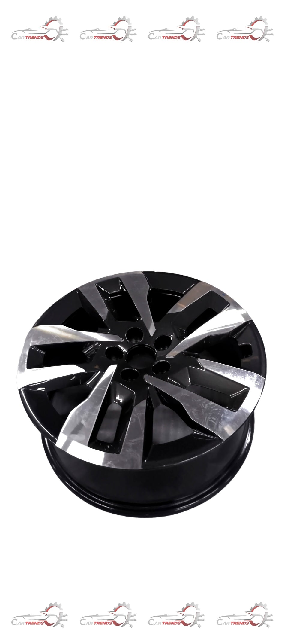 Mahindra alloy wheel rim 8JX19 model 0404AAA70781N, showing a close-up of the black and silver finish on the car wheel.