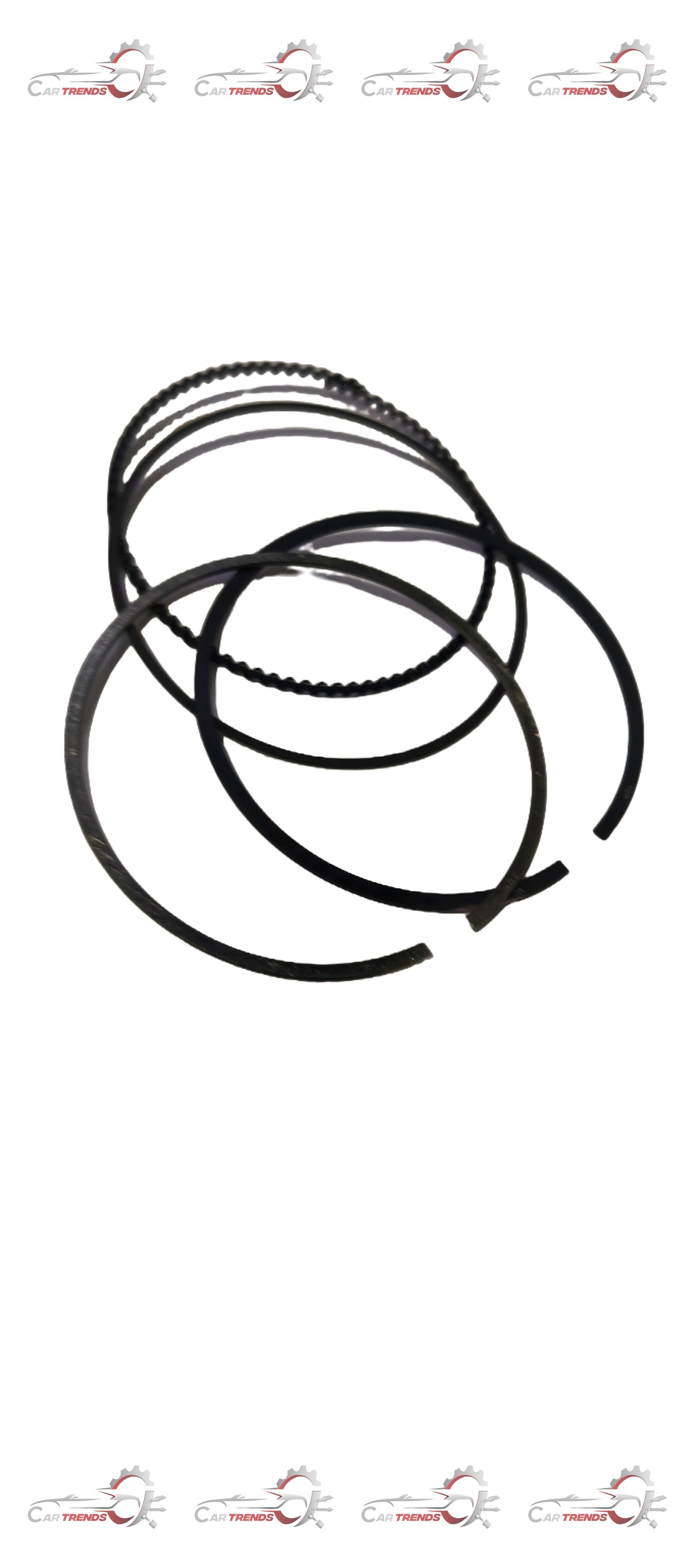 Maruti Suzuki piston ring set, engine components with metal rings and packaging, for automotive engine maintenance.