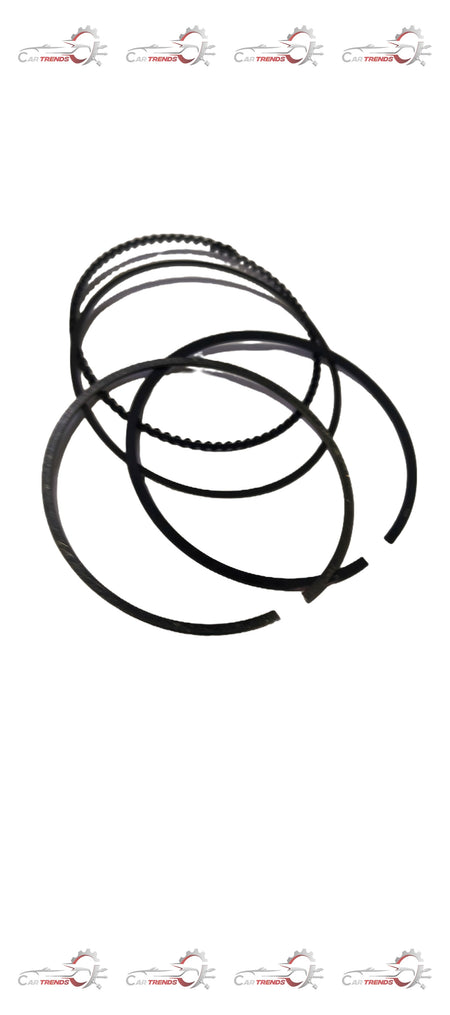 Maruti Suzuki piston ring set, engine components with metal rings and packaging, for automotive engine maintenance.