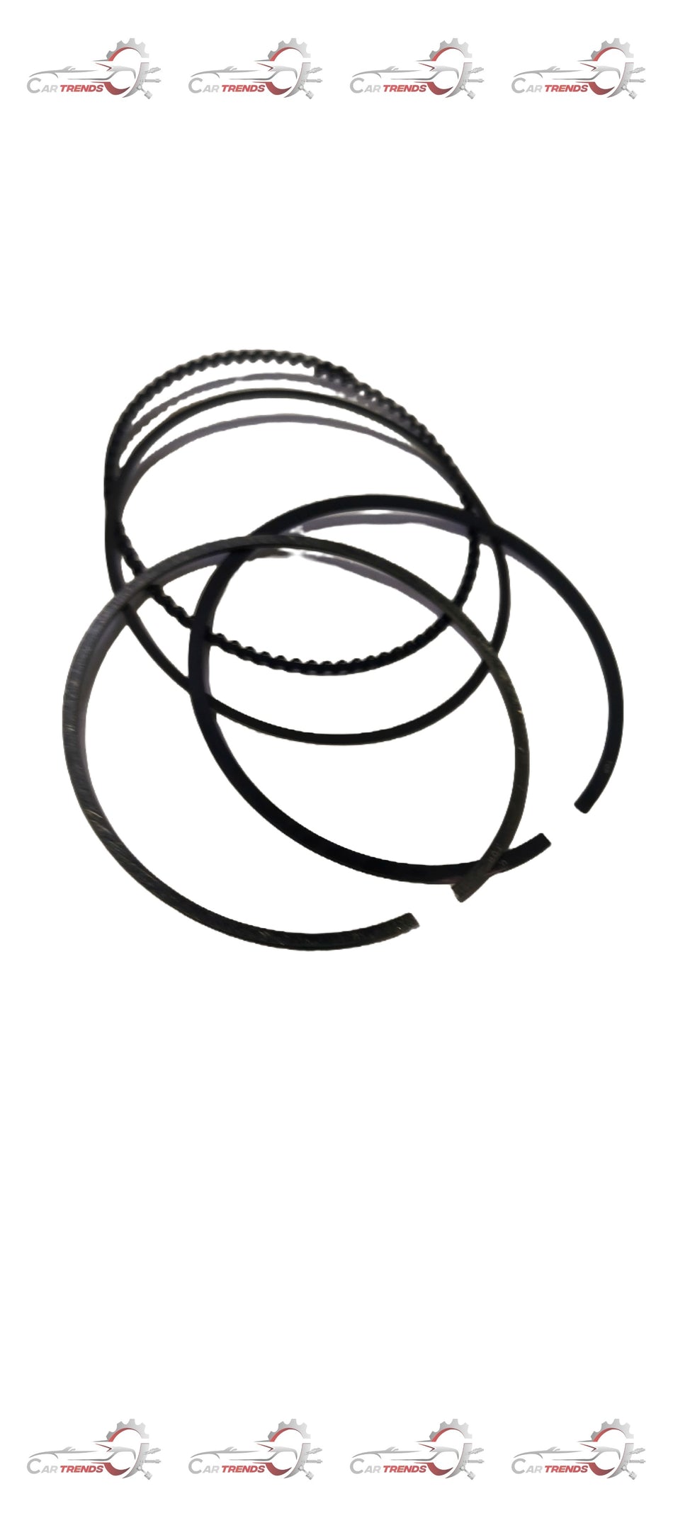 Maruti Suzuki piston ring set, engine components with metal rings and packaging, for automotive engine maintenance.
