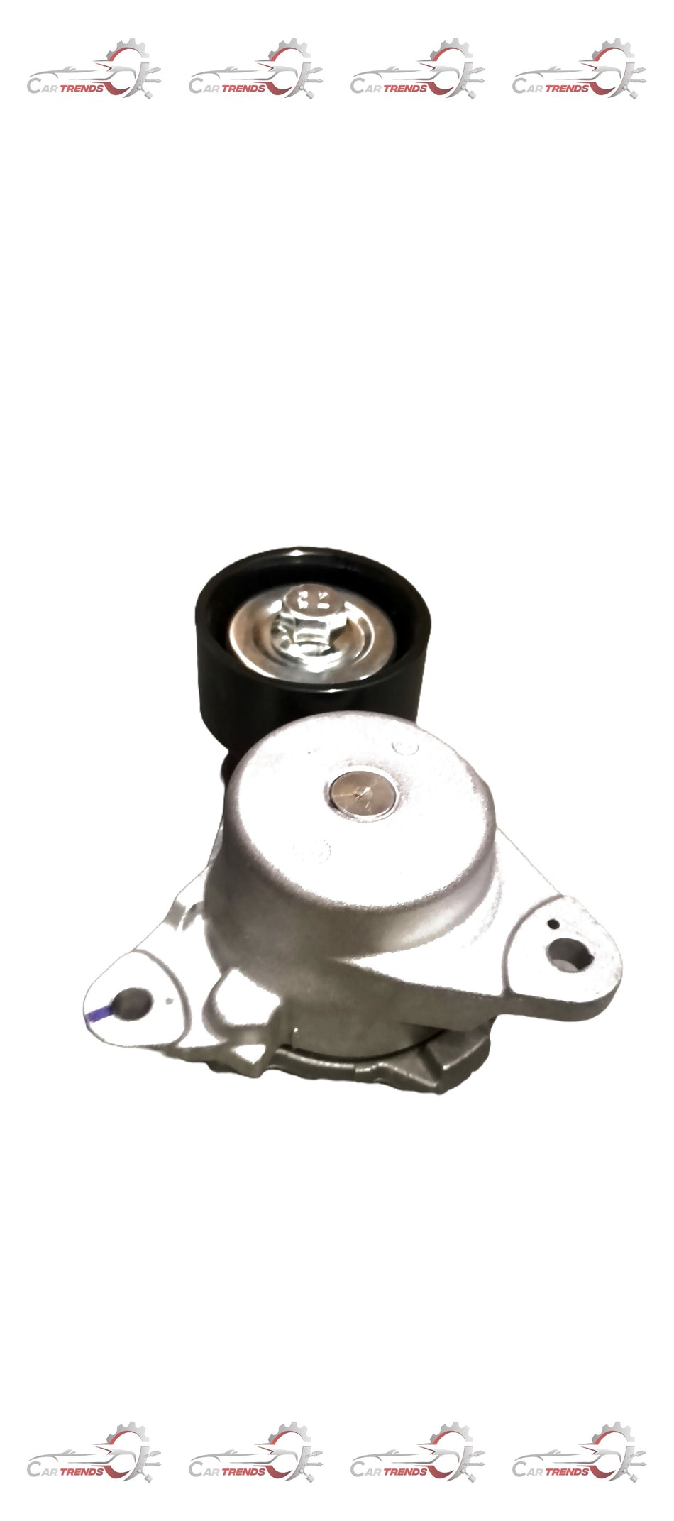 Maruti Suzuki tensioner assembly for belt, upper position, showing metal pulley and mounting components.