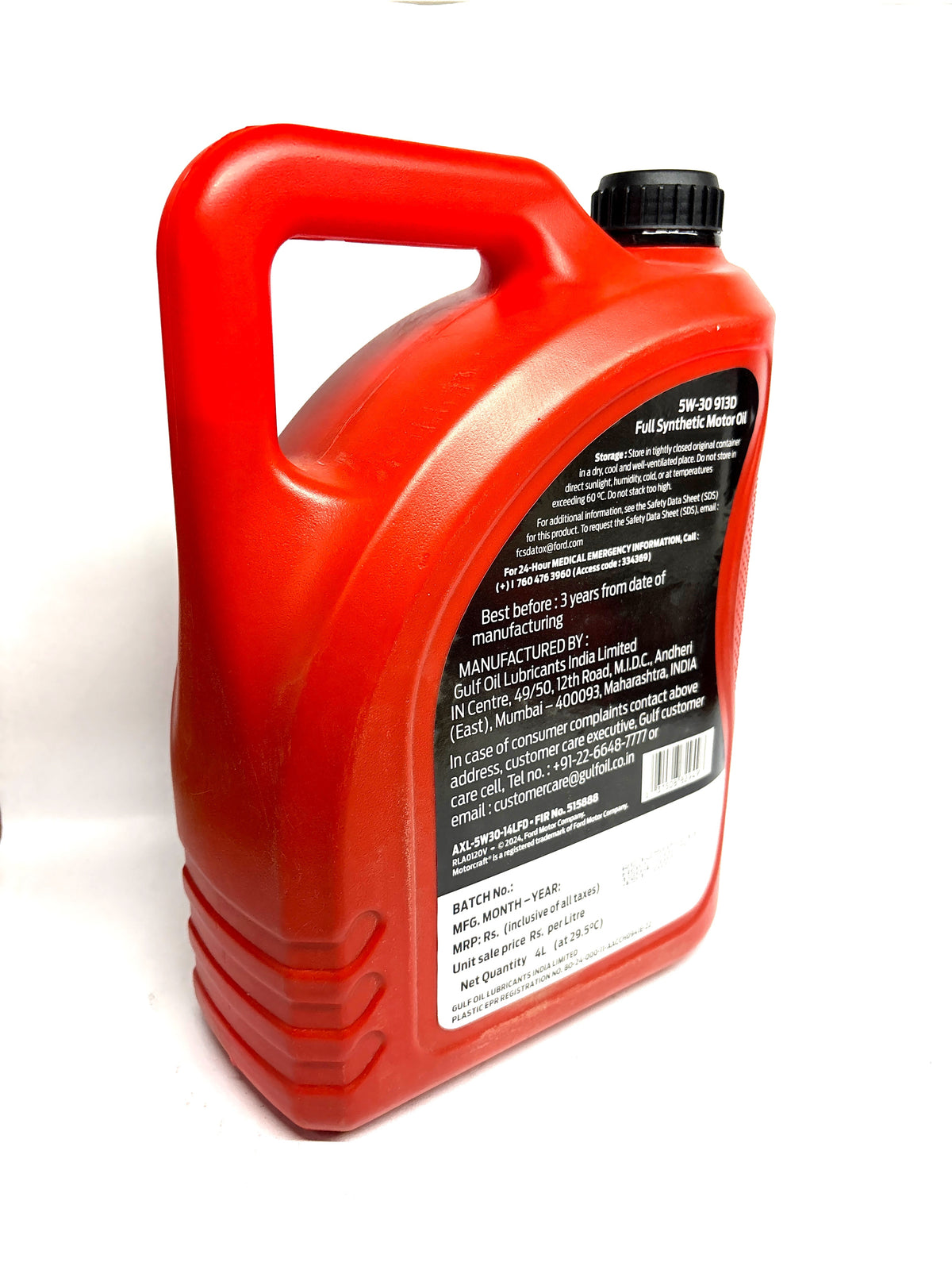 FORD Engine Oil 913D 4L | Ford | #AXL5W3014LFD AXL5W3014LFD - Back view