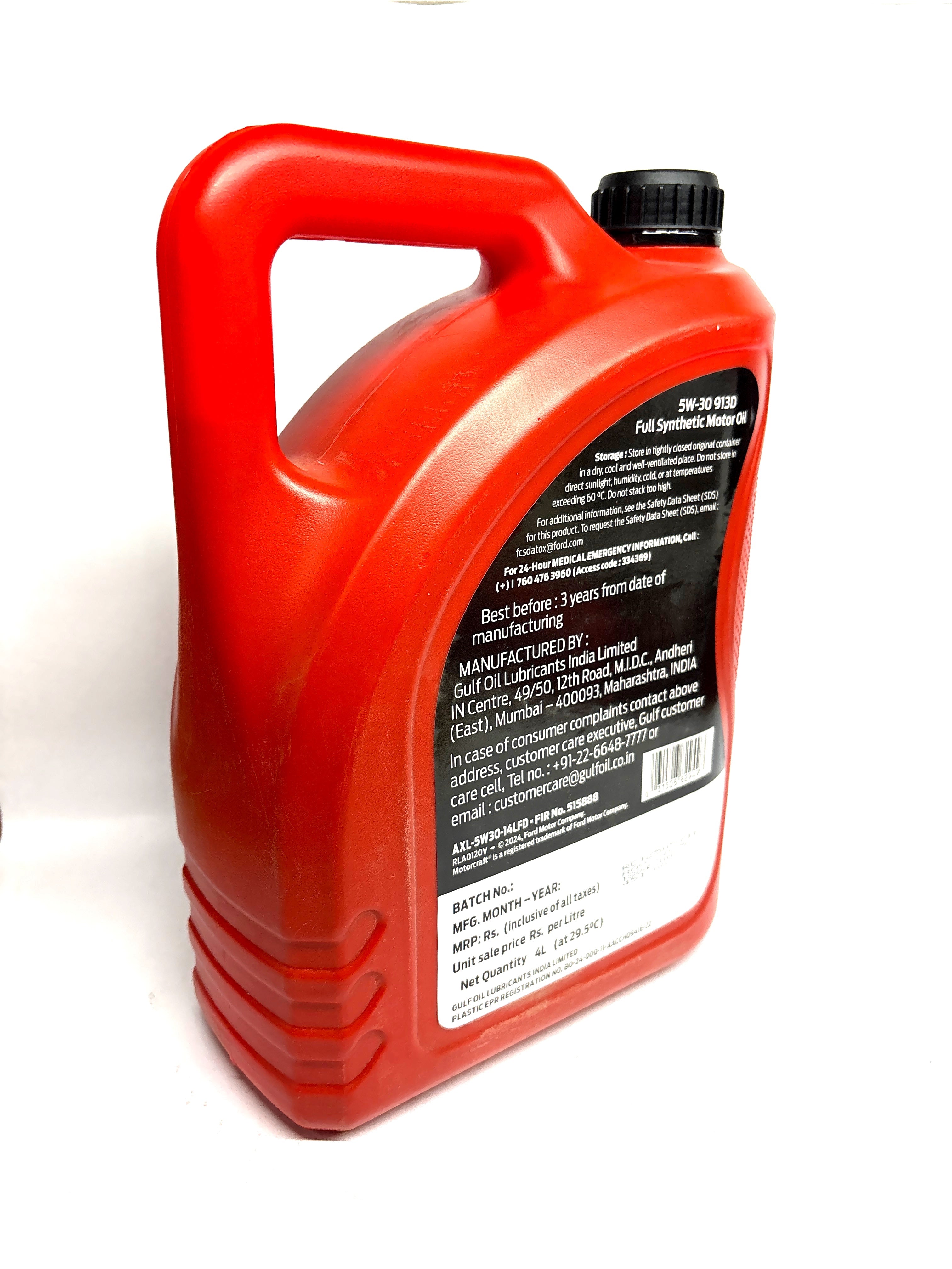 FORD Engine Oil 913D 4L | Ford | #AXL5W3014LFD AXL5W3014LFD - Back view