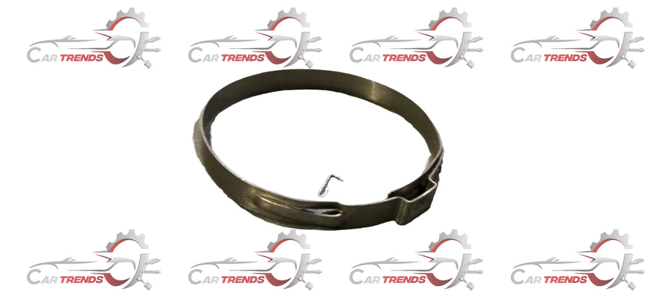 Honda BAND AMAZE 53449TG2003 engine belt showing the black rubber band with metal connectors on a white background.