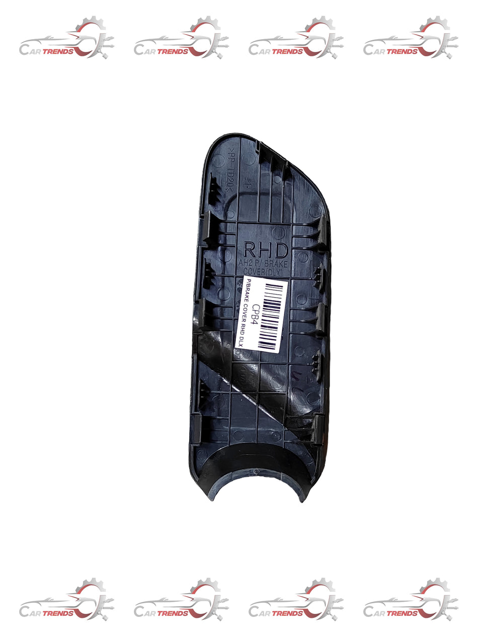 Hyundai parking brake cover blank part 84620C4700NNB, close-up view showing the black plastic component for Hyundai vehicles