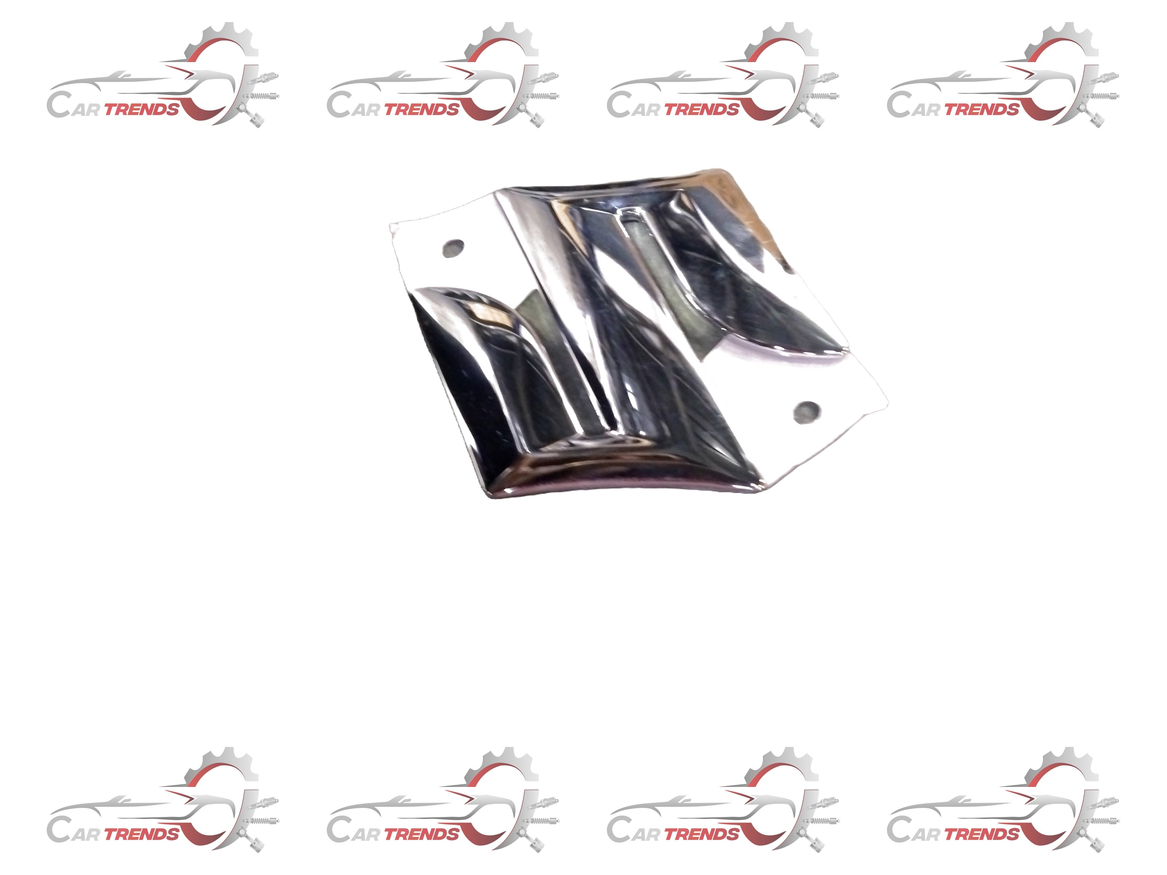 Chrome Maruti Suzuki EMBLEM S badge, car emblem logo for Maruti Suzuki vehicle, shown in close-up image.