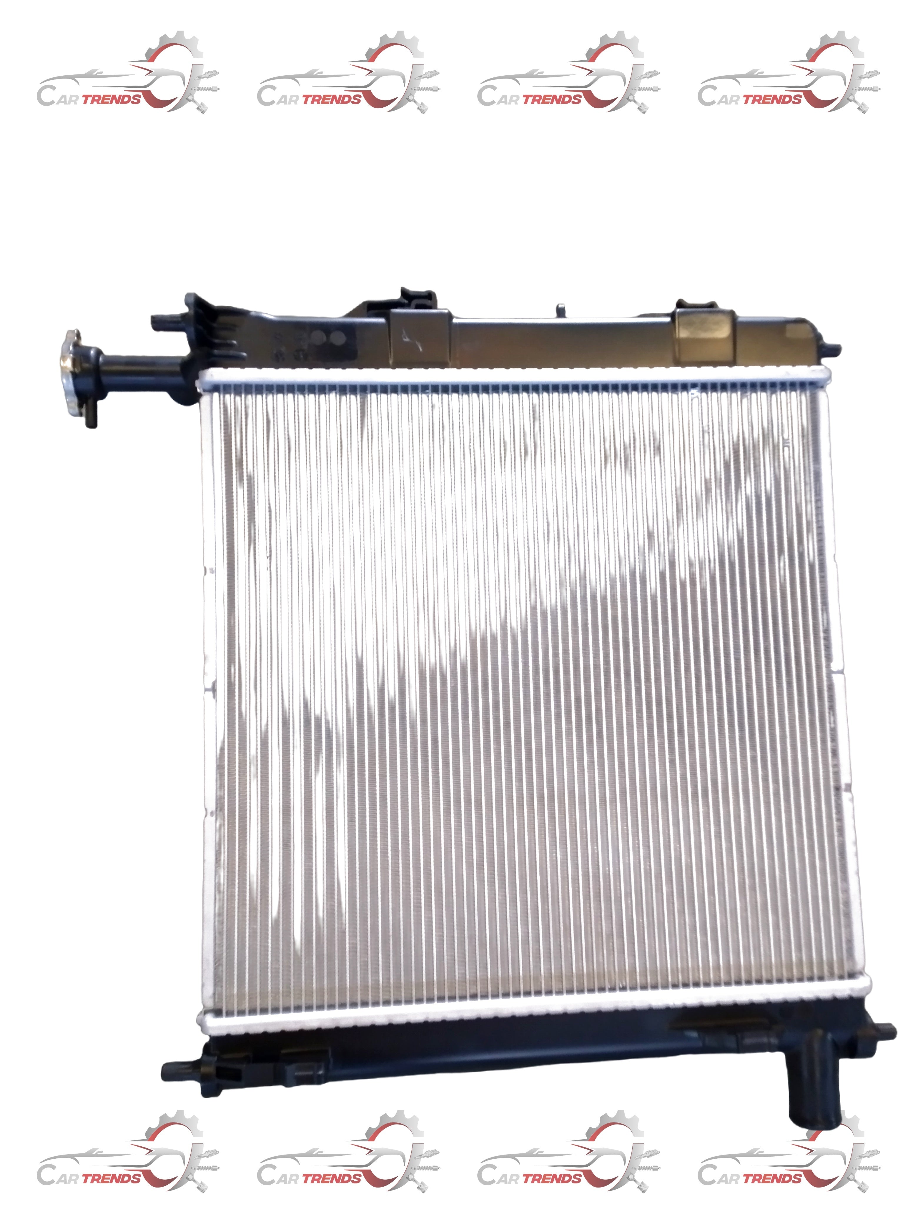 CarTrends radiator Santro new model spare part shown in a clear image, featuring the radiator's core and mounting points.