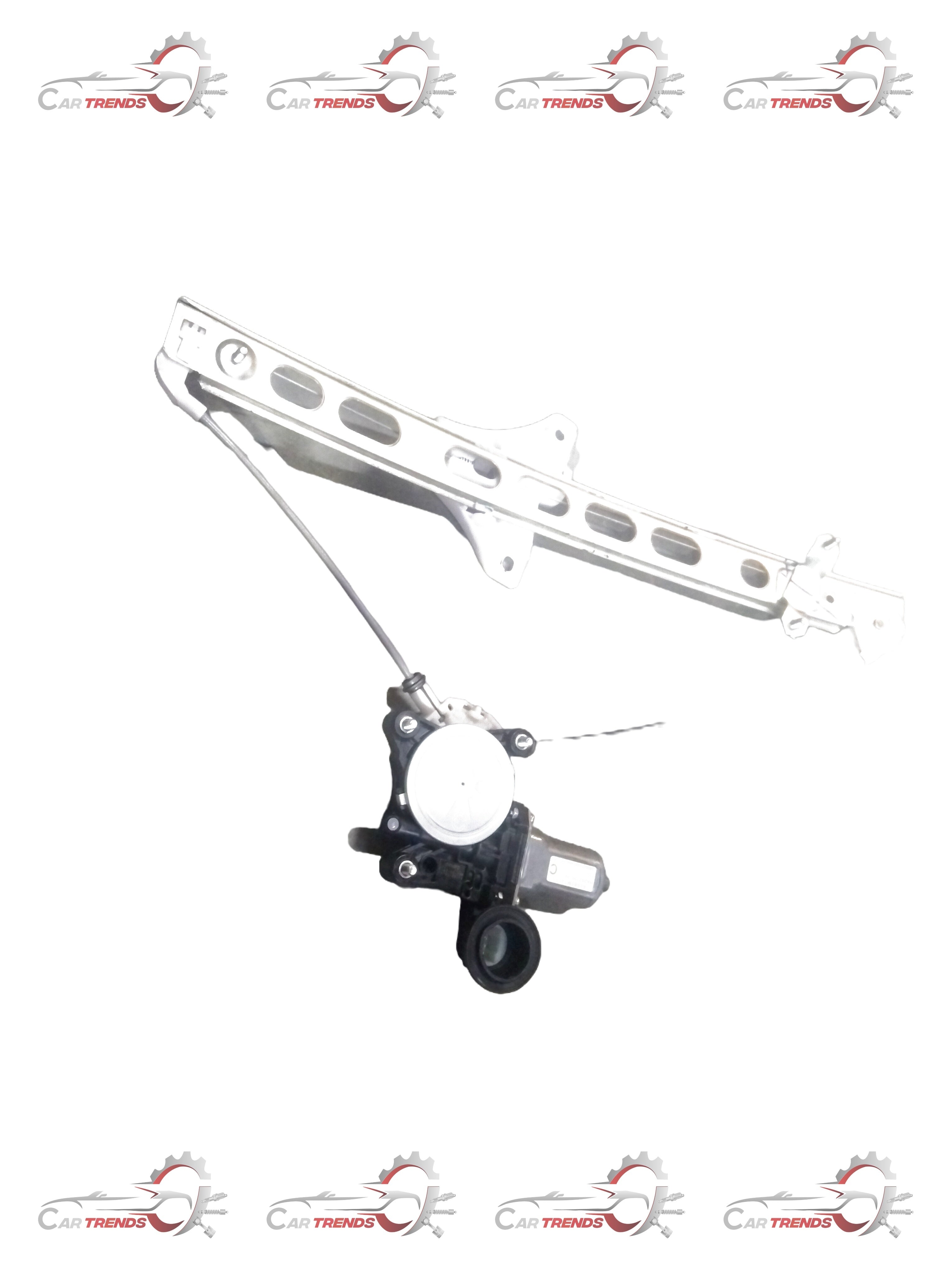 Maruti Suzuki front left window regulator assembly showing metal components and connection points.
