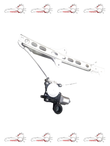 Maruti Suzuki front left window regulator assembly showing metal components and connection points.