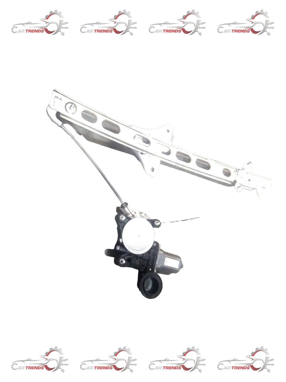 Maruti Suzuki front left window regulator assembly showing metal components and connection points.