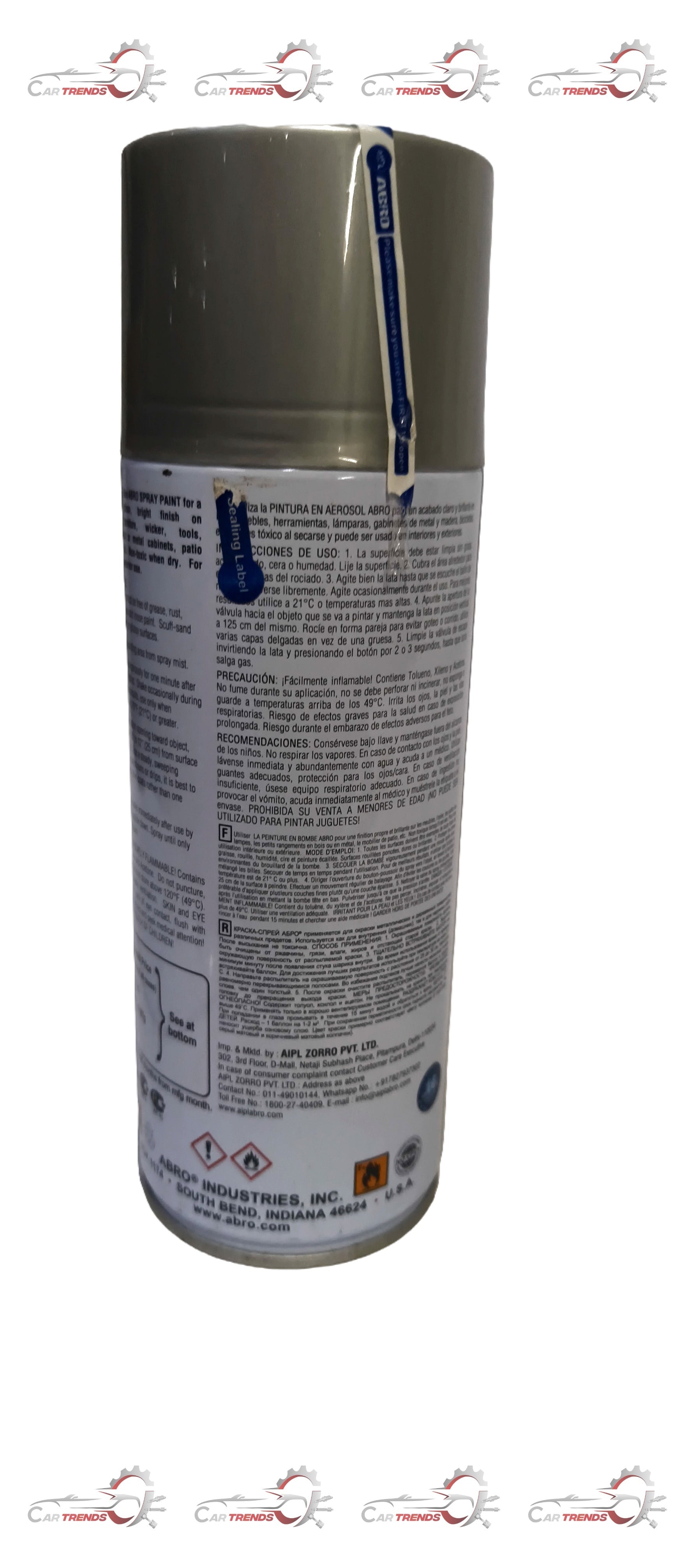ABRO SPRAY PAINT SILVER SPRAYPAINTSILVER - Back view