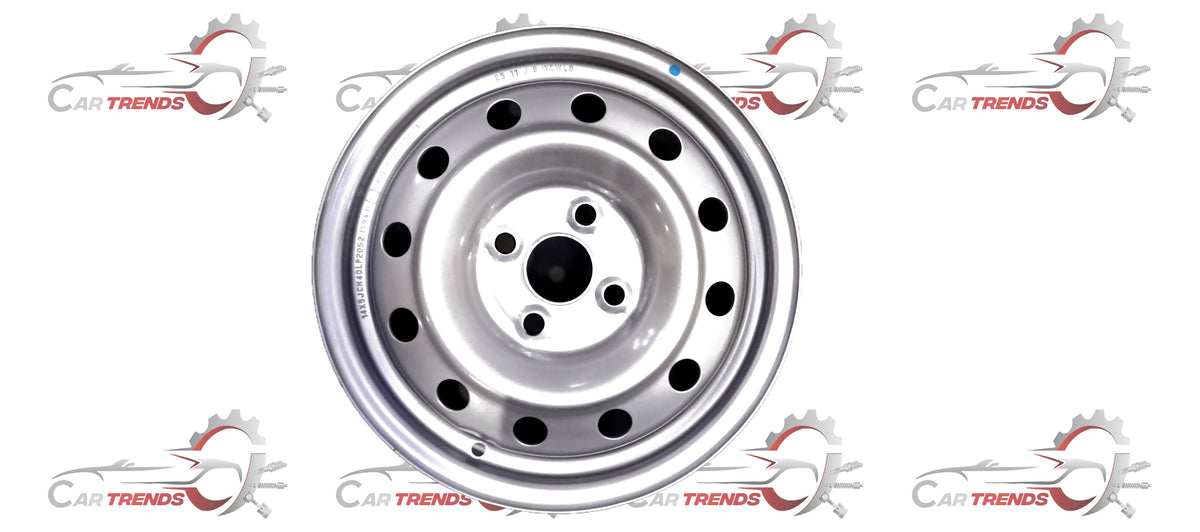 Maruti Suzuki Wheel Comp 43210M55R0139M showing a close-up of the car wheel with a silver rim and tire tread.