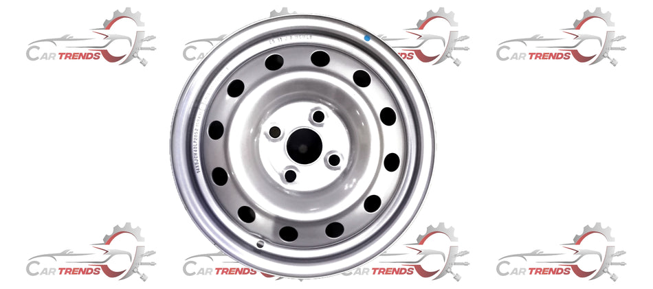 Maruti Suzuki Wheel Comp 43210M55R0139M showing a close-up of the car wheel with a silver rim and tire tread.