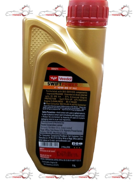 veedol Swift Power 4T 10W40 21954L3P00 - Back view