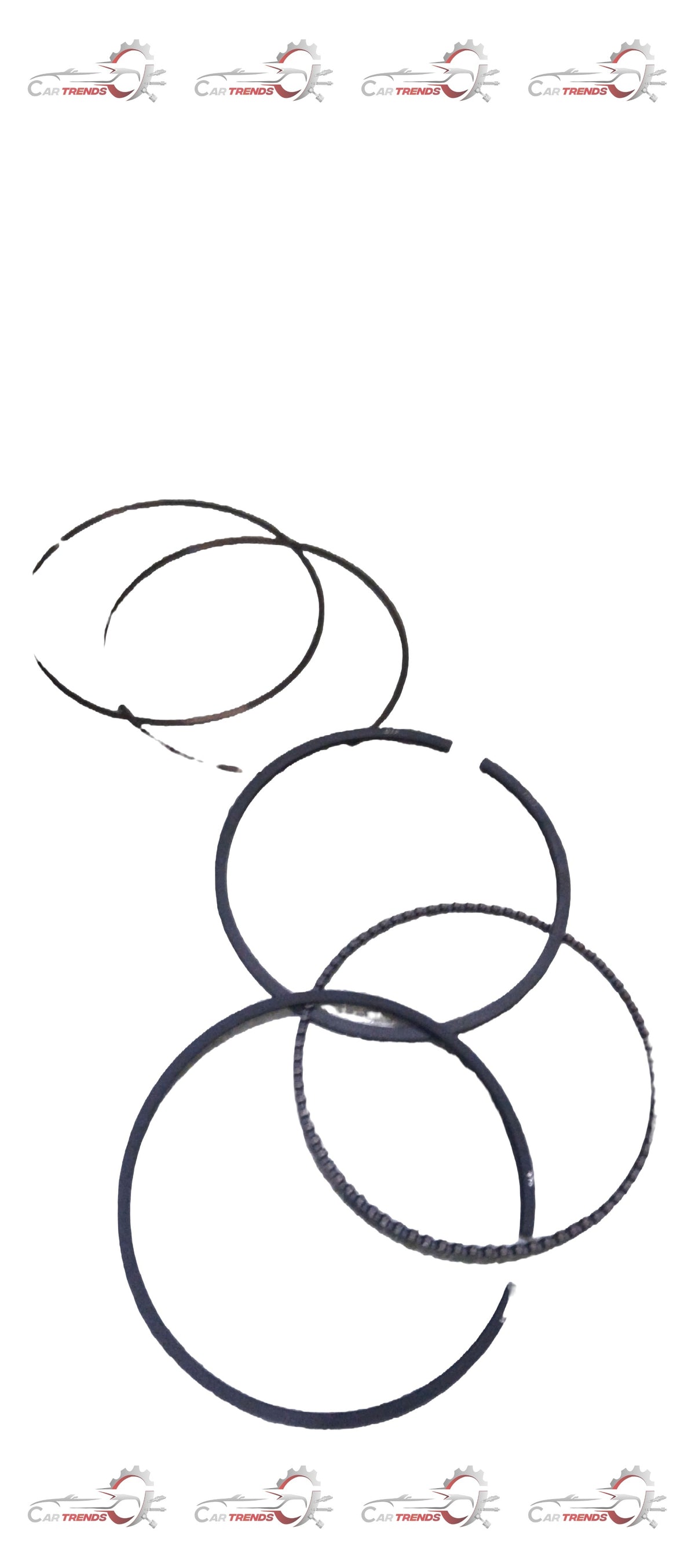 Maruti Alto K10 piston ring set by CarTrends, showing multiple piston rings for engine repair or maintenance.