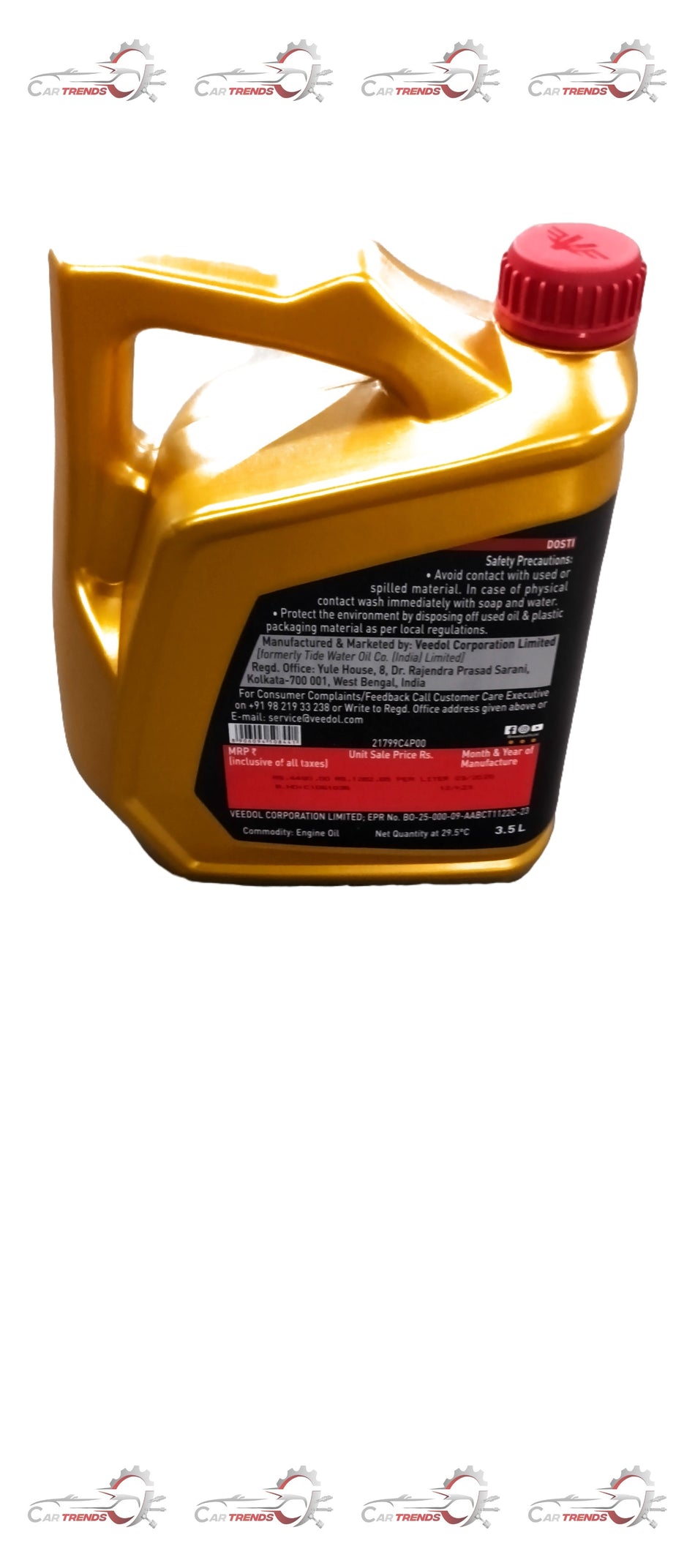 Veedol 5W30 synthetic engine oil in a 3.5L container, ideal for vehicle lubrication and engine performance.