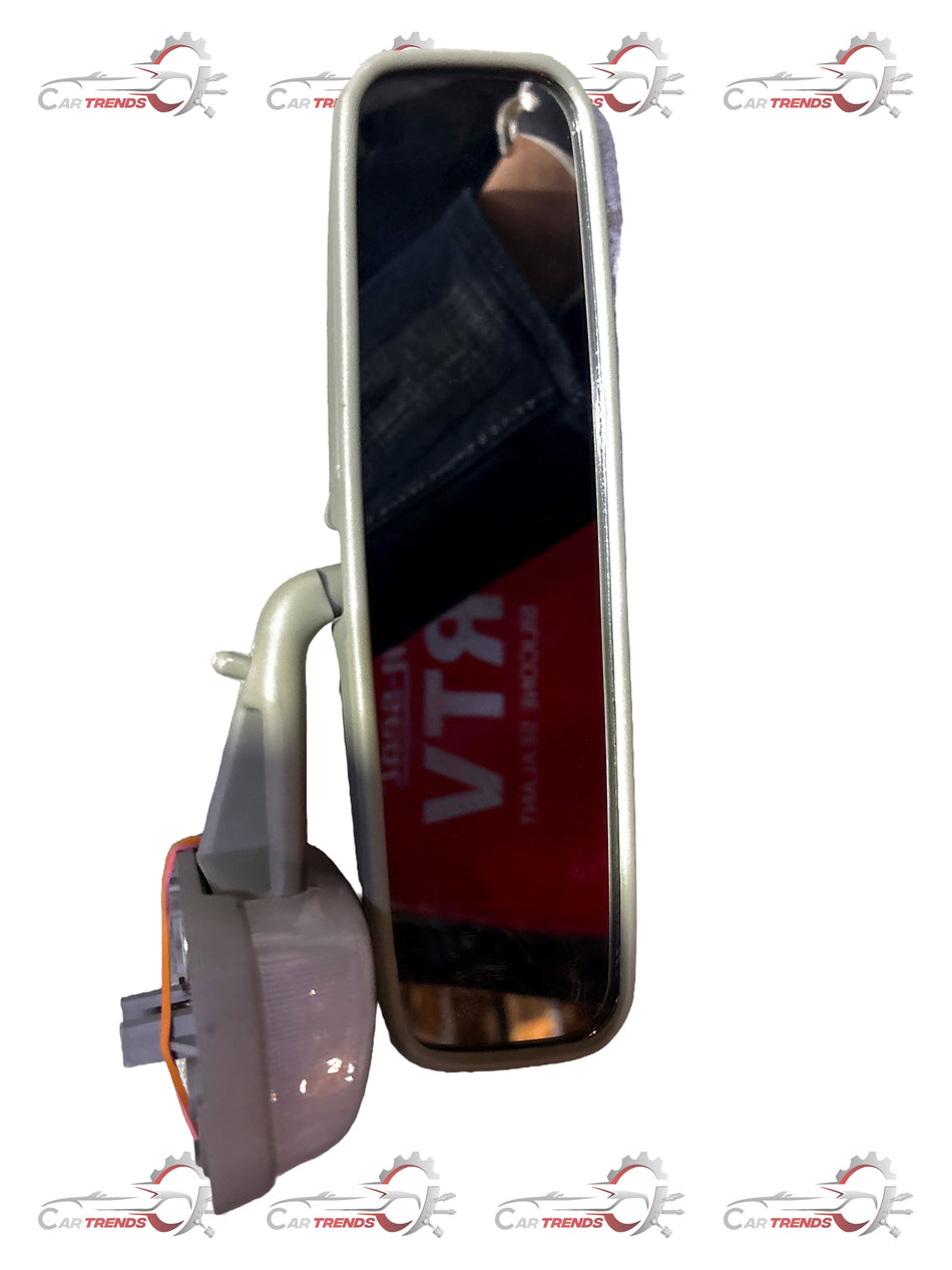 Maruti Suzuki gray inside rearview mirror assembly showing the mirror surface and mounting hardware.