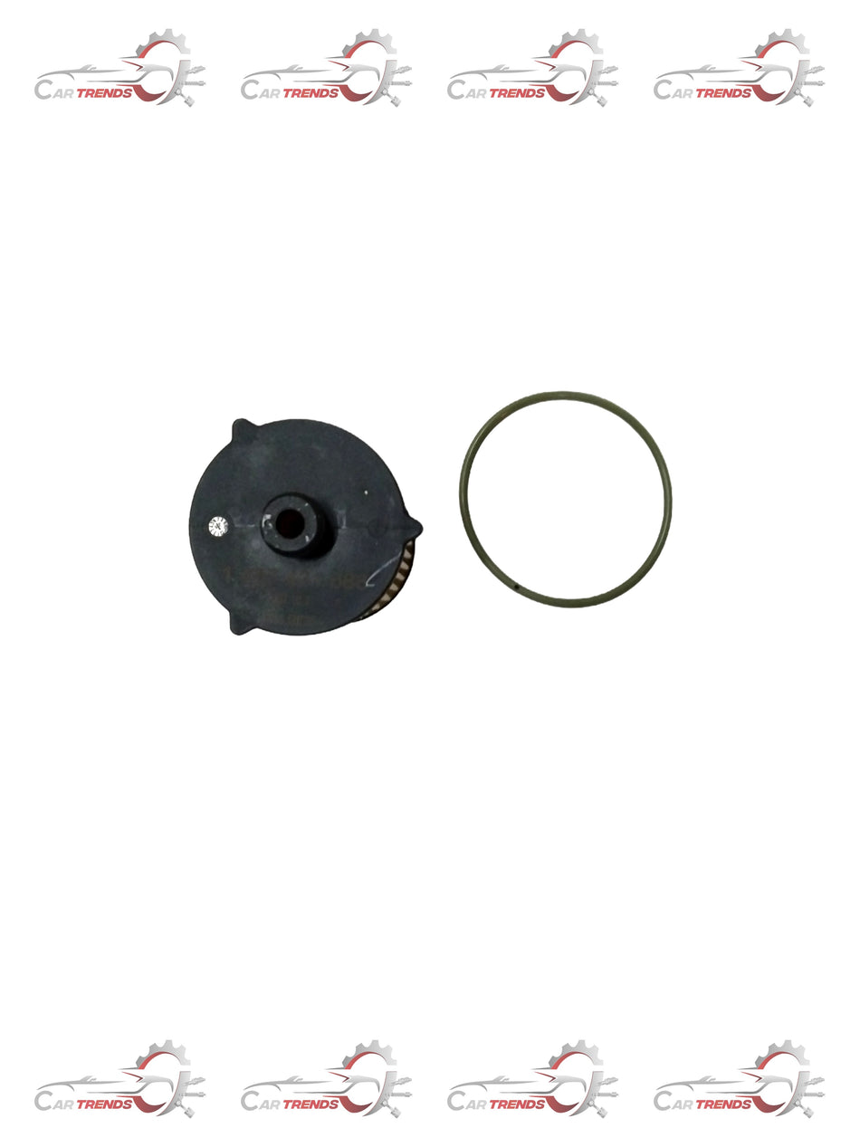 Maruti Suzuki diesel fuel filter 15411M82P50, part for Brezza, shown in a close-up image with details of the filter component.