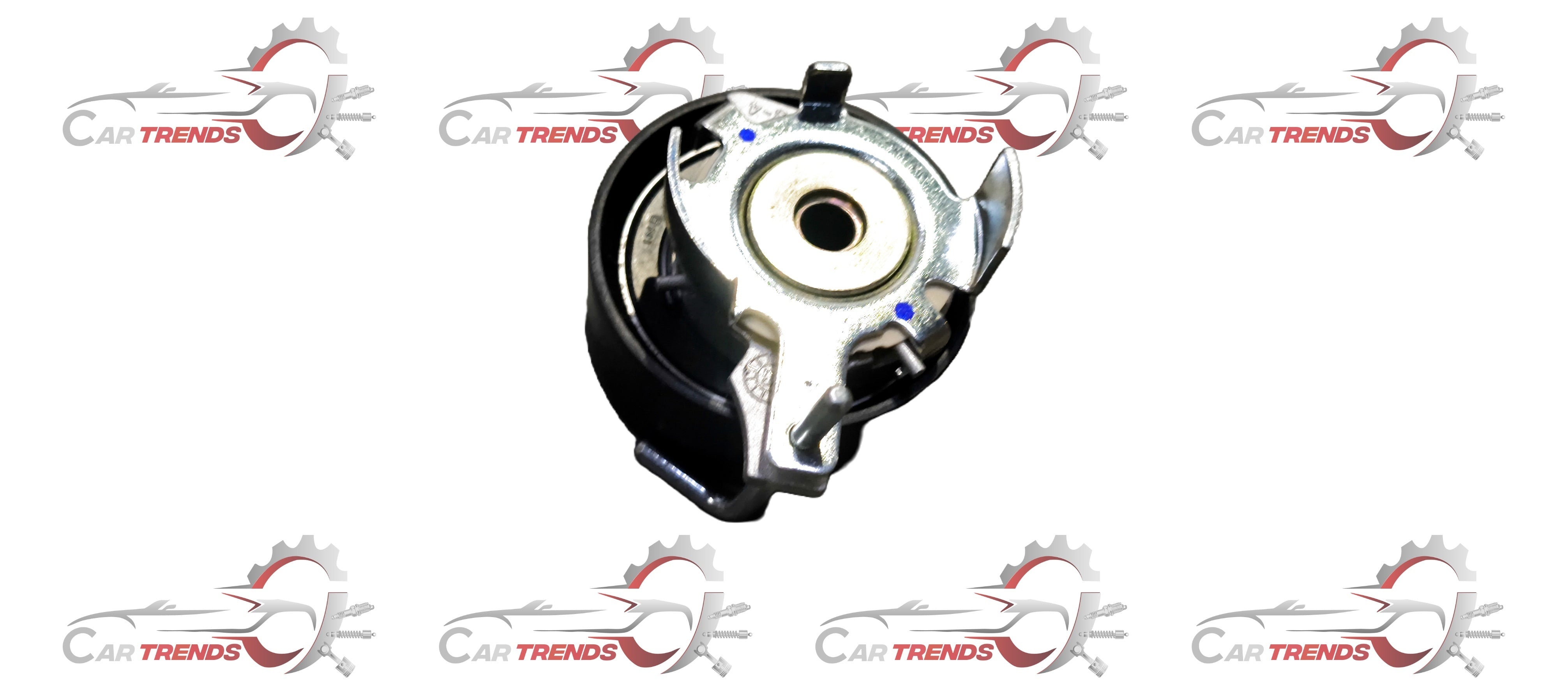 CarTrends timing belt adjuster for EcoSport BE8Z6K254A, automotive spare part shown in close-up with metal components