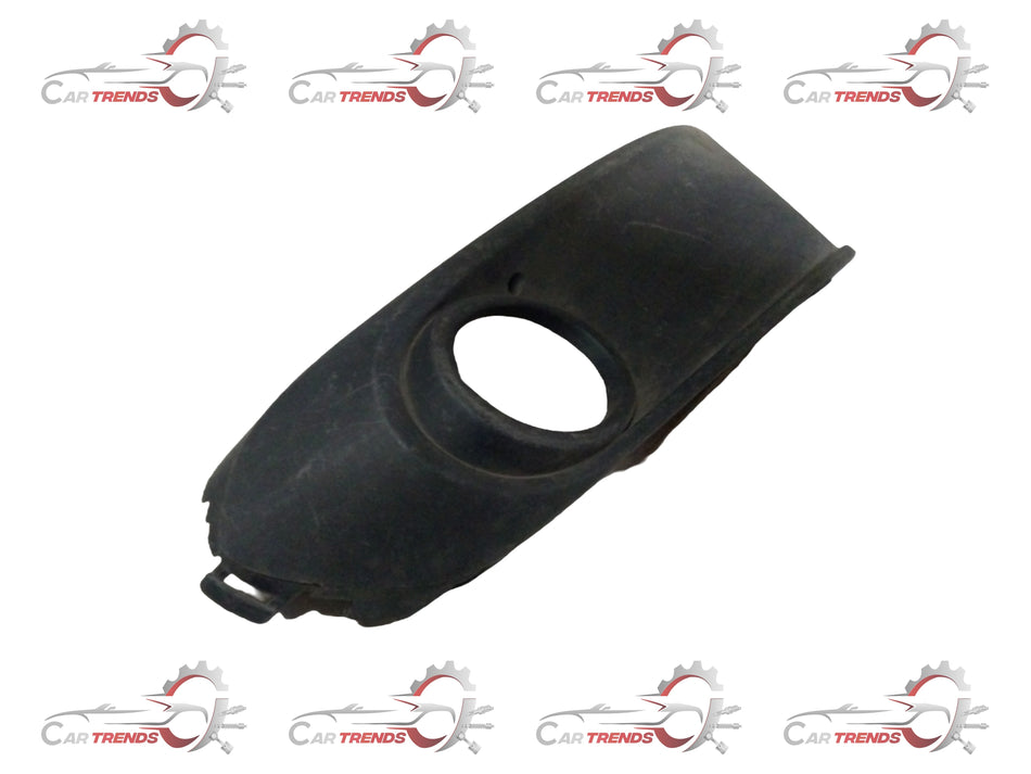 Volkswagen Vento fog lamp cover by CarTrends, left side, black plastic exterior with textured finish, designed for model 6RU853665A.