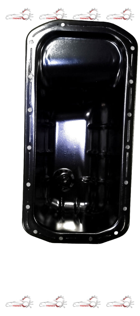 Ford Pan Engine Oil Chamber Aspire 1st Gen CarTrends, close-up of oil chamber component with labels and metallic finish.