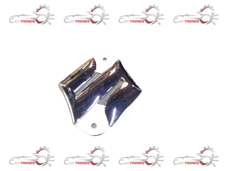 Maruti Suzuki emblem S chrome badge with model number 77811M58J000PG, shiny chrome finish, mounted on a vehicle surface