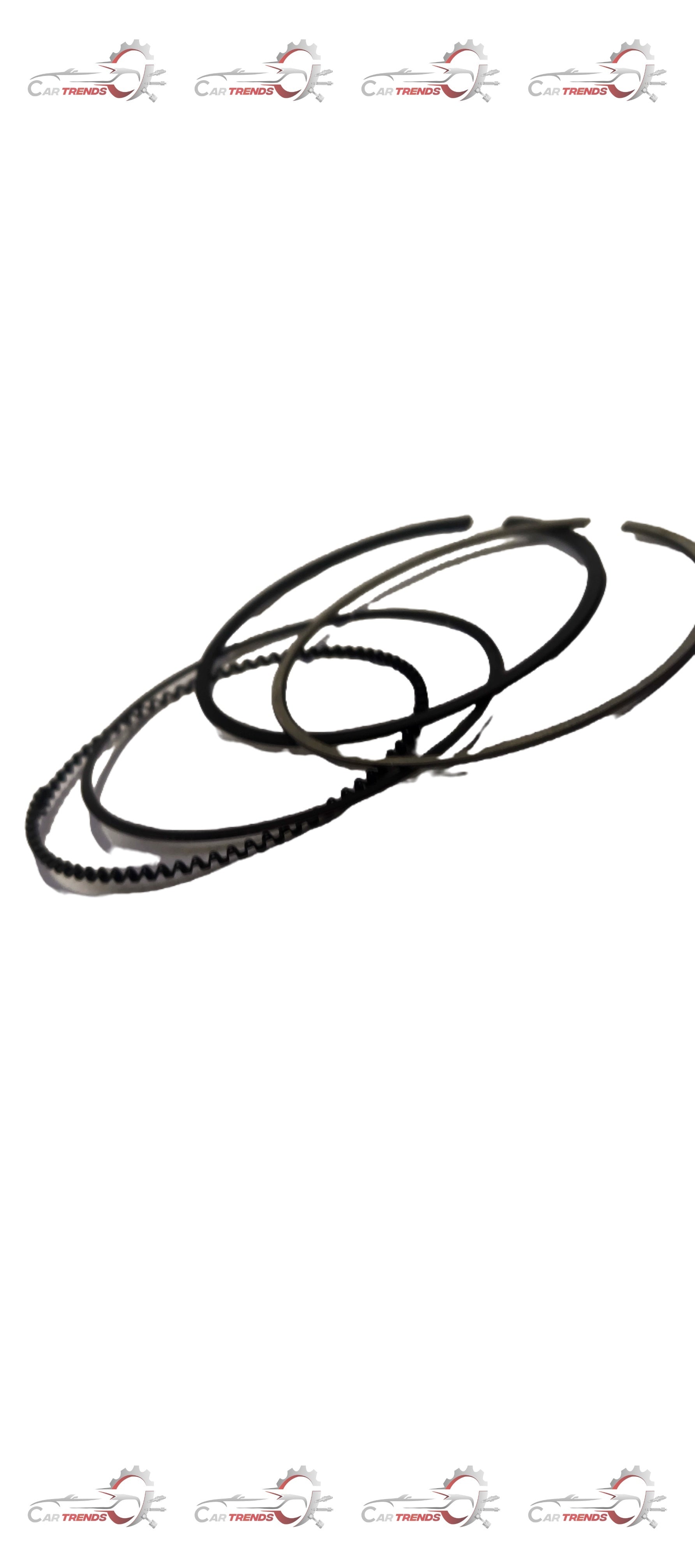 Maruti Suzuki piston ring set 12140M68P00 with metallic rings and components for engine maintenance.