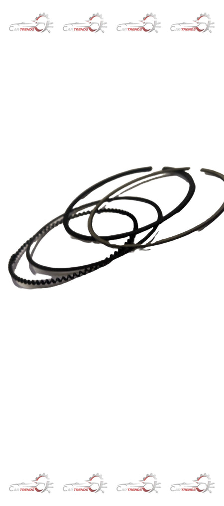 Maruti Suzuki piston ring set 12140M68P00 with metallic rings and components for engine maintenance.
