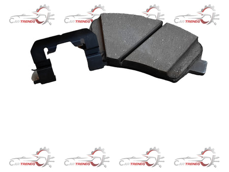 Hyundai CarTrends front brake pad for Creta vehicle, showing the metal backing and friction material in a close-up shot.