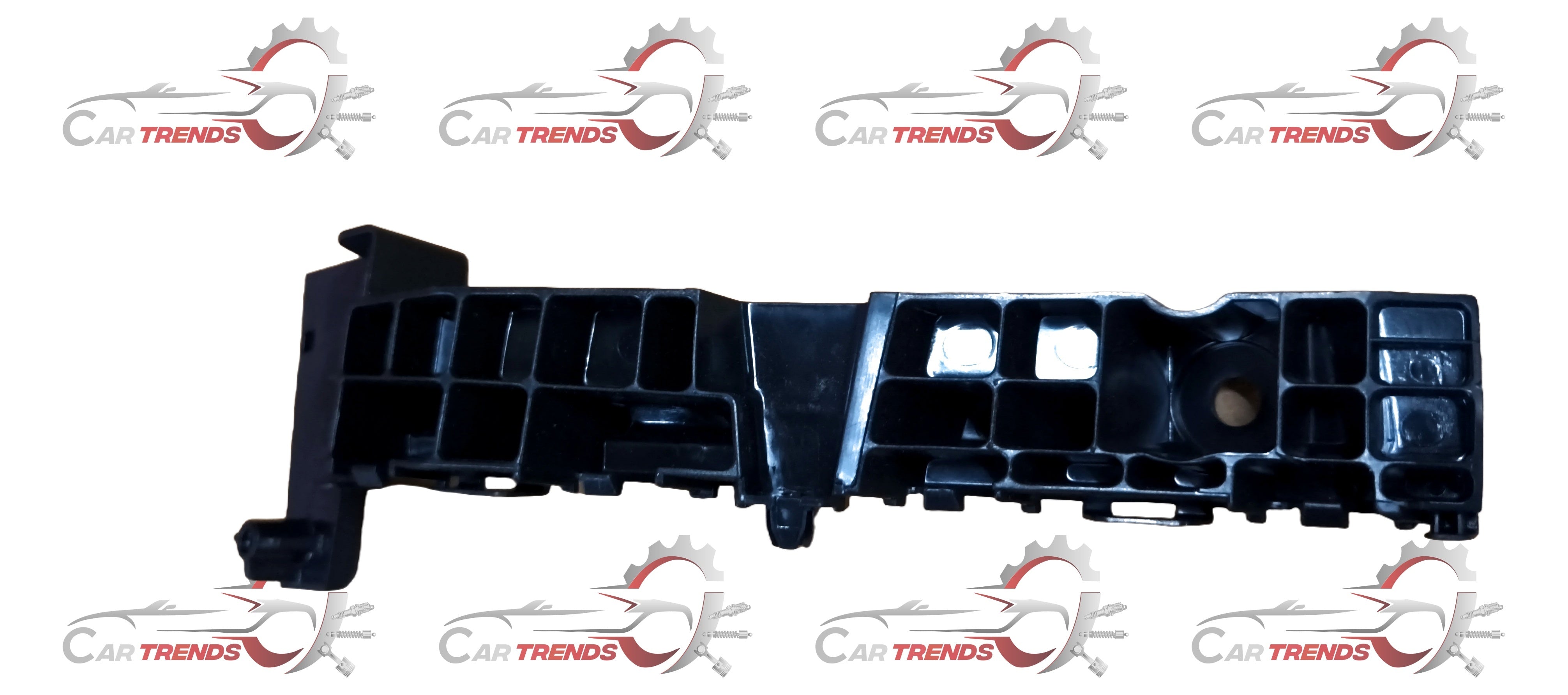 CarTrends bumper side holder for Vitara and Brezza, spare part in black plastic with mounting clips, shown from the side angle.