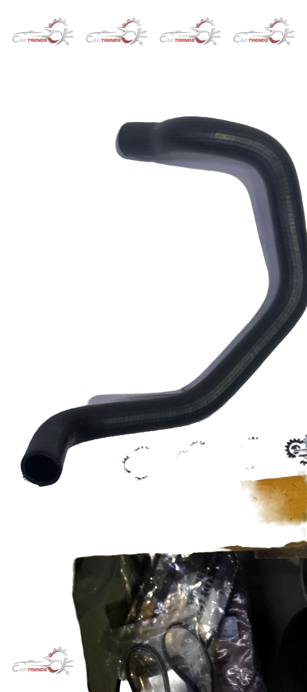 Maruti Suzuki radiator inlet hose engine part 17847M83B00, close-up view showing the rubber hose and metal fittings.
