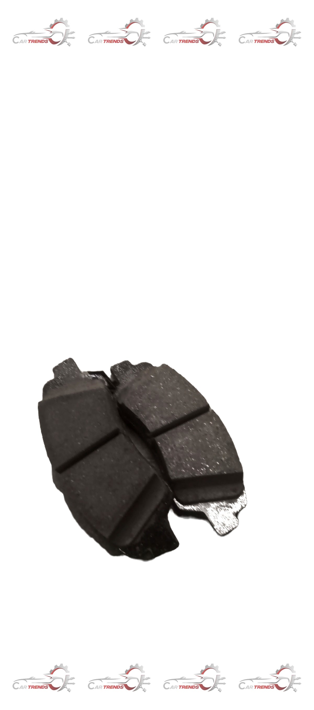 Front brake pad from CarTrends XCENT spare parts, showing the metal backing and friction surface of the brake component.