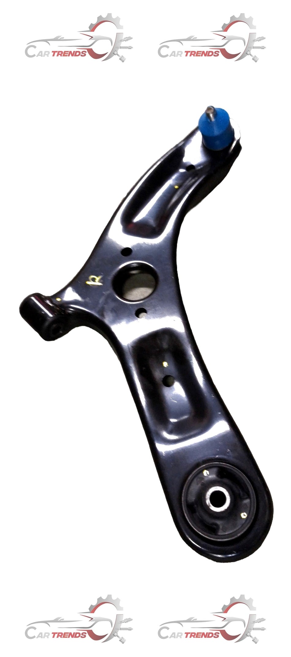 AUTOKOI Track Control Arm Assembly right side for KHMF2015 vehicle, showing metal part with mounting points and rubber bushings.