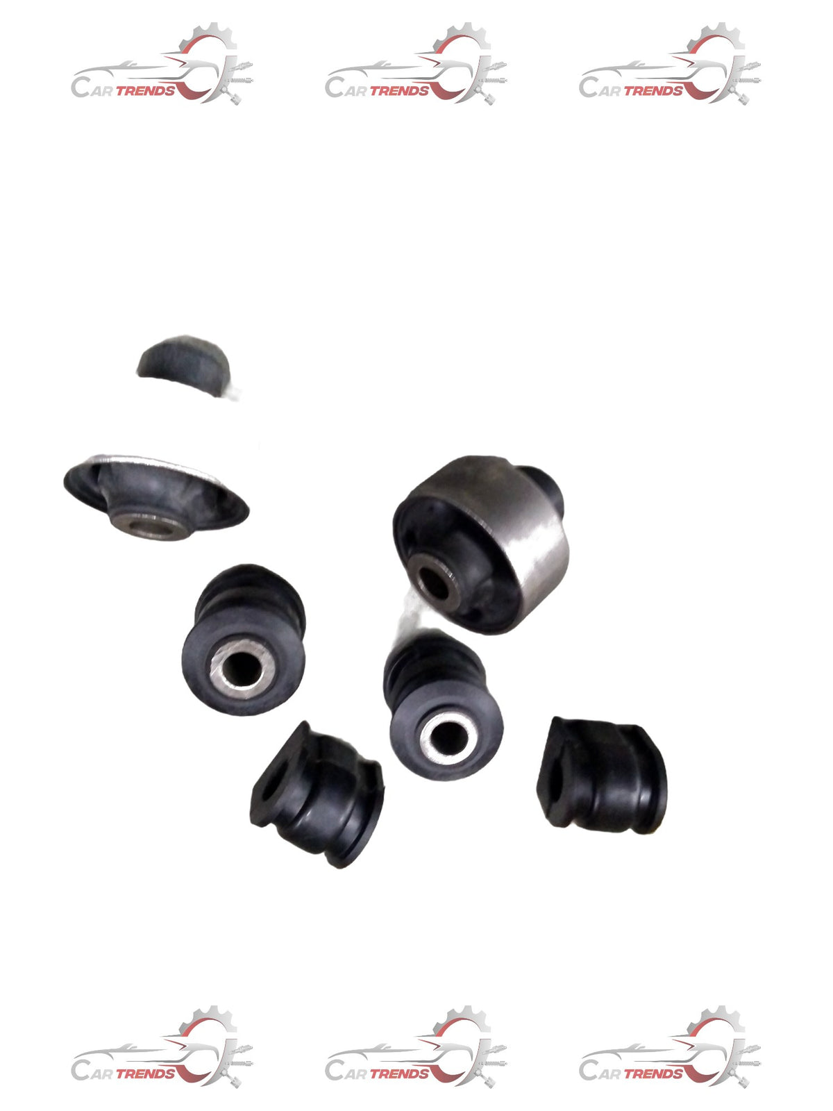 Autokoi Bush Kit for Amaze and Brio, automotive suspension components, showing metal bushings and rubber parts.