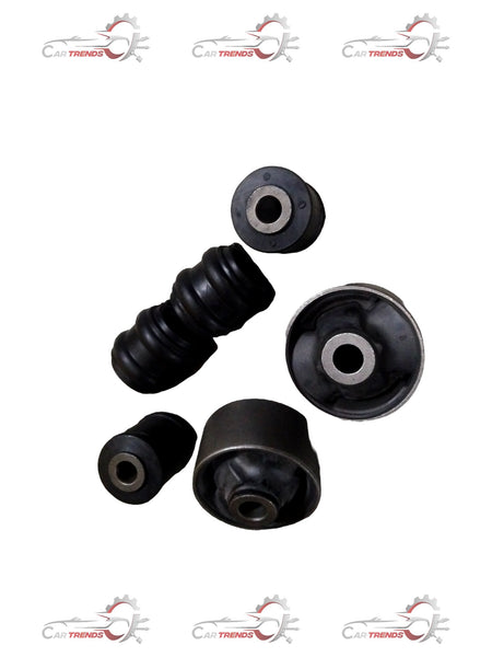 AUTOKOI front suspension bushing kit, KRPF14062, with close-up of rubber bushings and metal components for vehicle suspension repair