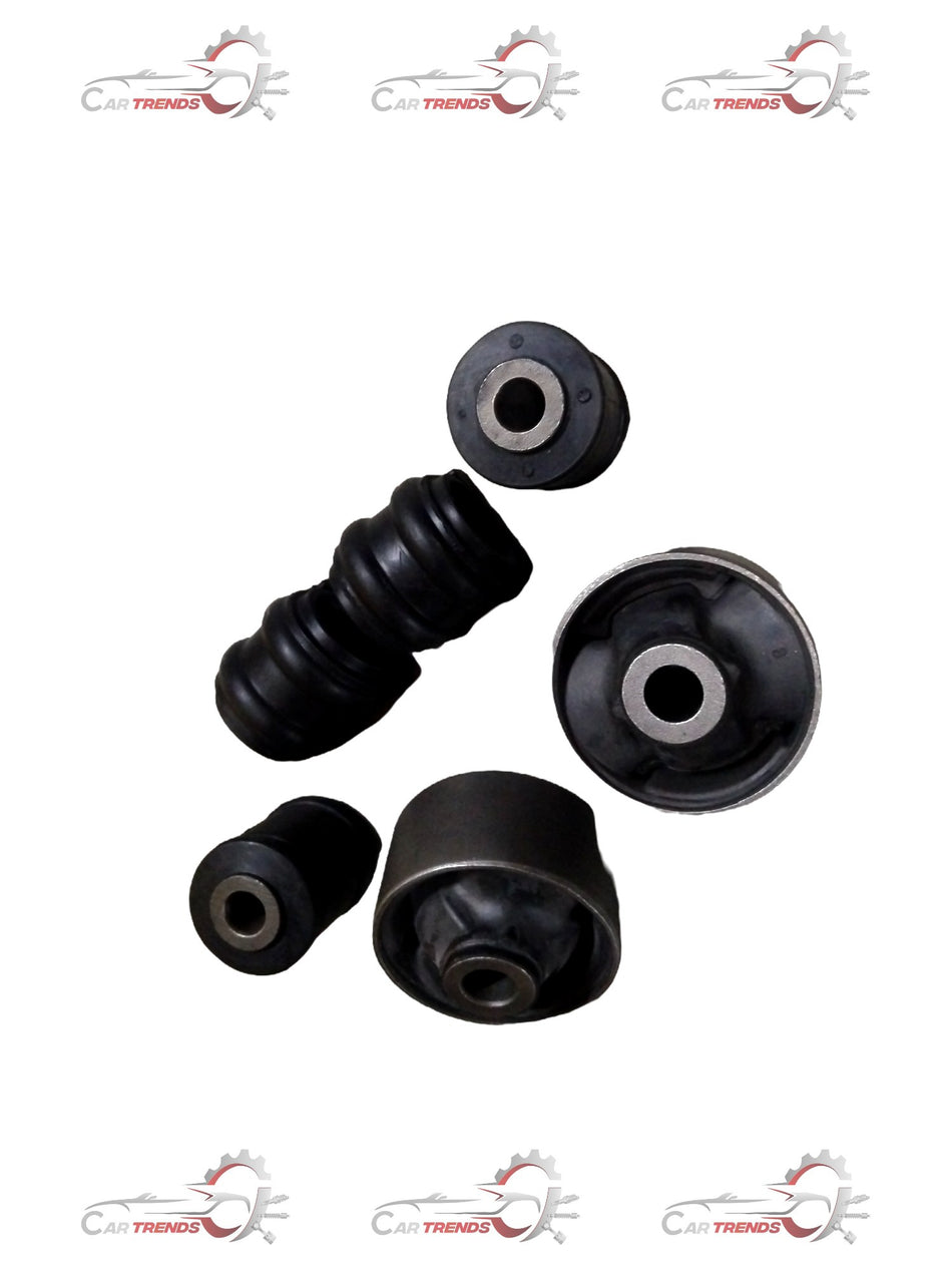 AUTOKOI front suspension bushing kit, KRPF14062, with close-up of rubber bushings and metal components for vehicle suspension repair