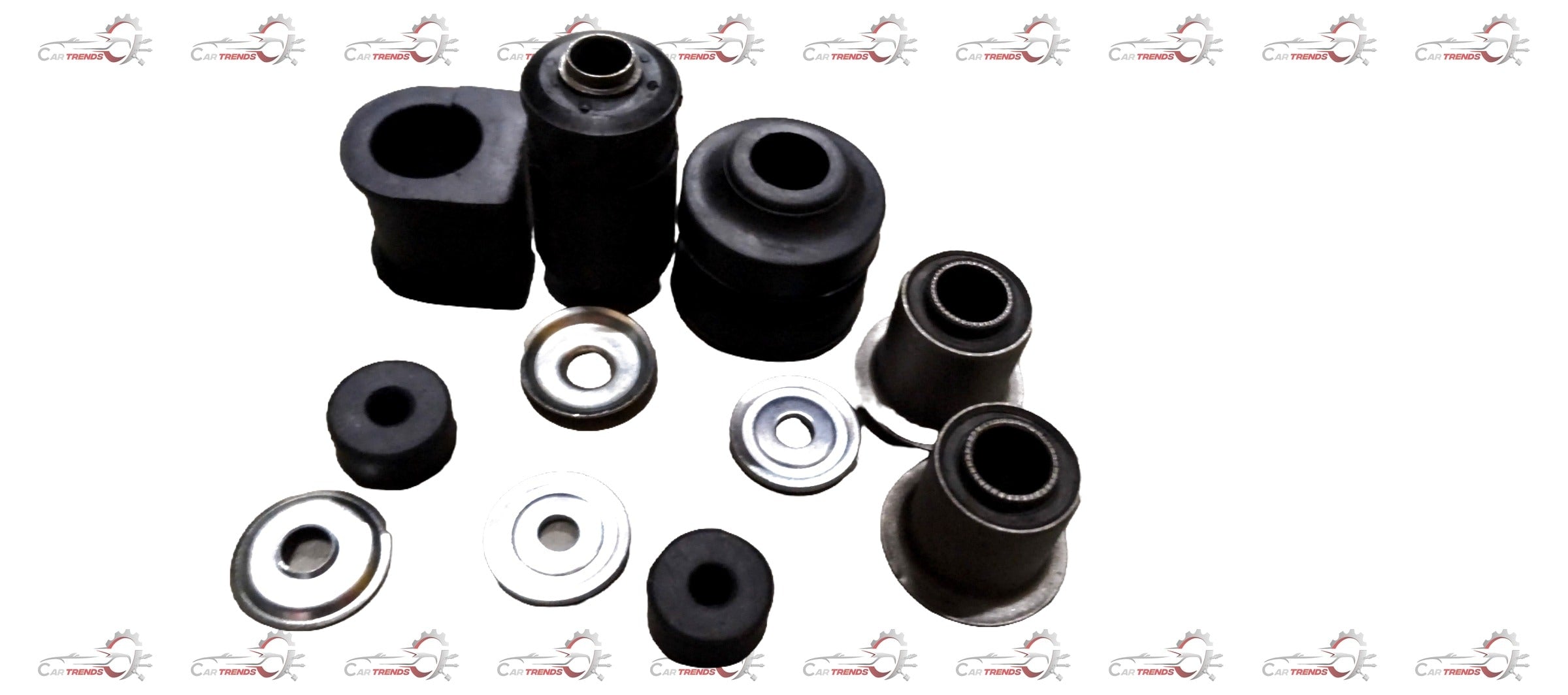 AUTOKOI front suspension bush kit, KRPF14068, showing multiple rubber and metal bush components for vehicle suspension repair.