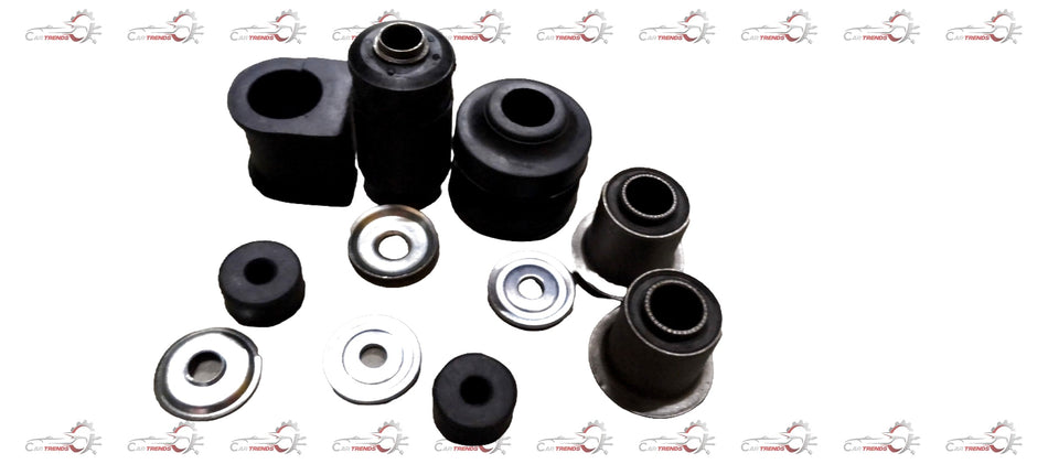AUTOKOI front suspension bush kit, KRPF14068, showing multiple rubber and metal bush components for vehicle suspension repair.