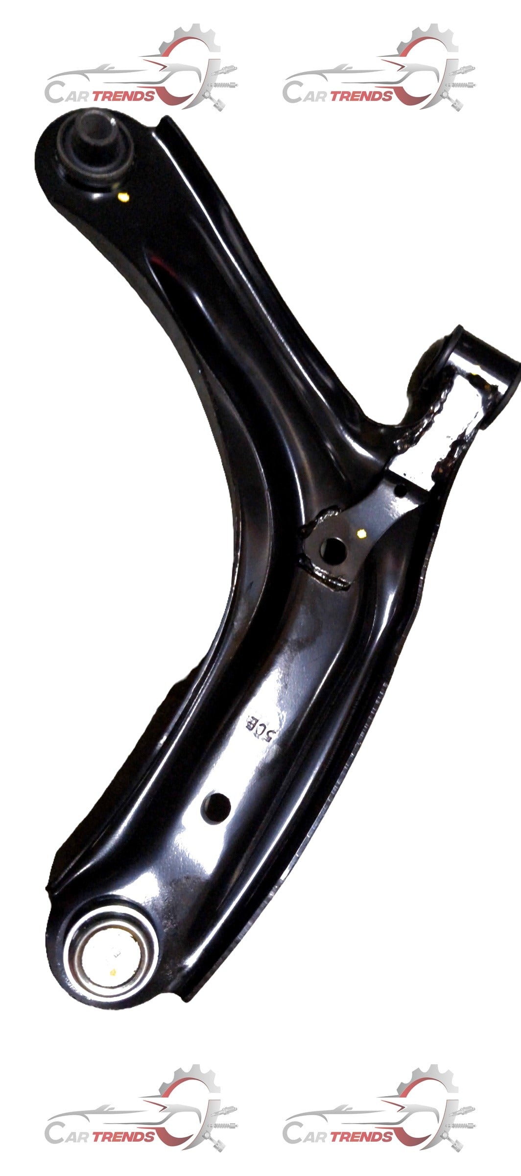 AUTOKOI Track Control Arm Assembly Left side, automotive part with metal and rubber components for vehicle suspension.