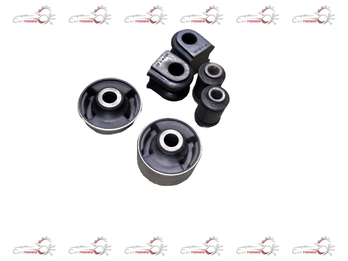 AUTOKOI front suspension bushing kit showing multiple black rubber bushings and metal components for vehicle suspension repair