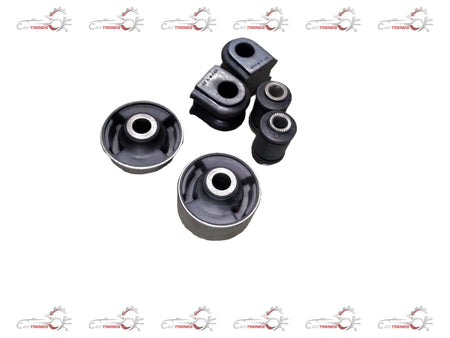 AUTOKOI front suspension bushing kit showing multiple black rubber bushings and metal components for vehicle suspension repair