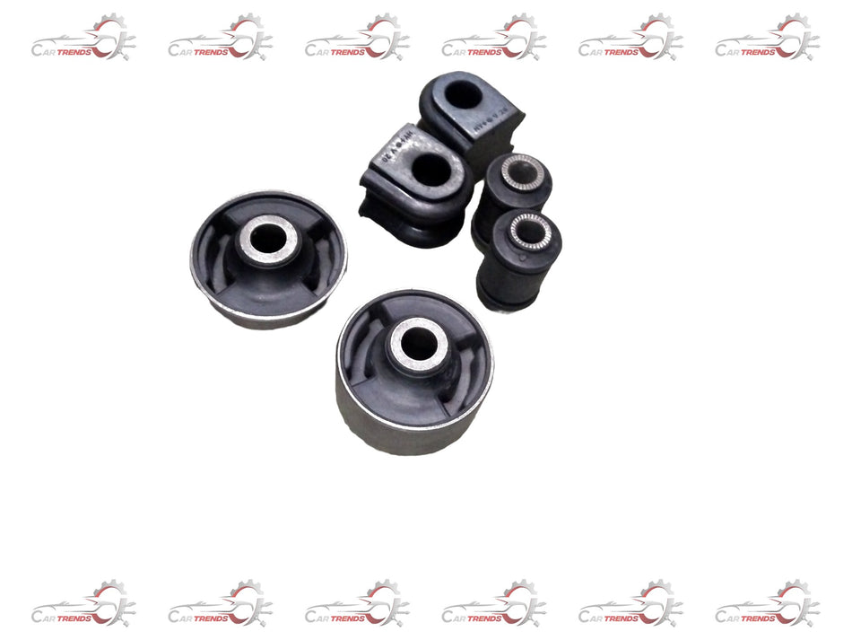 AUTOKOI front suspension bushing kit showing multiple black rubber bushings and metal components for vehicle suspension repair