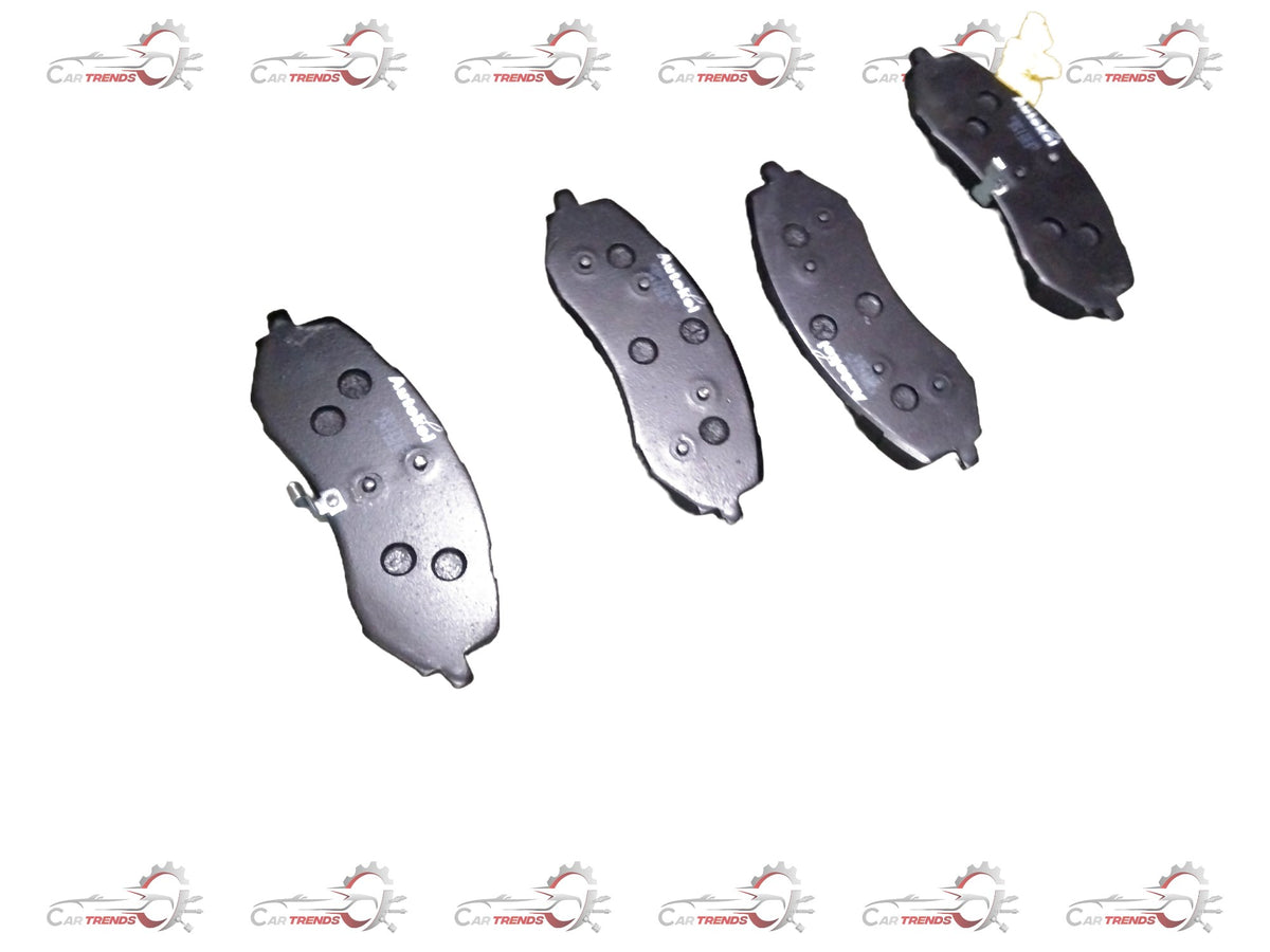 AUTOKOI brake pads and shoe KBPF17025 showing the set's metal backing plates and friction material for vehicle braking system.